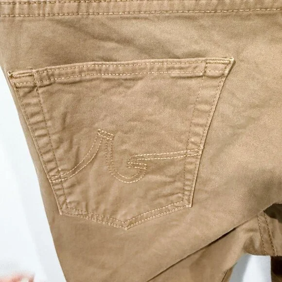 AG Adriano Goldschmied Matchbox Pants Size 32 Slim Straight Dark Tan BM6819EU